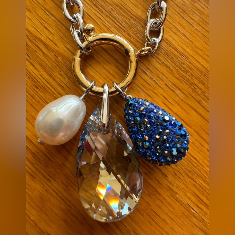 Swarovski Blue and Silver Charm Necklace - Picture 3 of 7